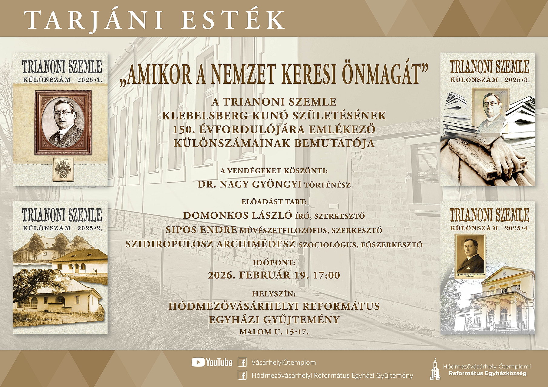 „Amikor a nemzet keresi önmagát” 20260219 Tarjani estek TrianoniSzemle bemutato MEGHIVO