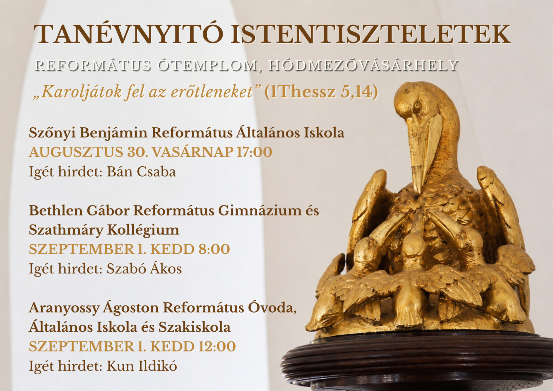 „Karoljátok fel az erőtleneket!” TANEVNYITOK 20262027